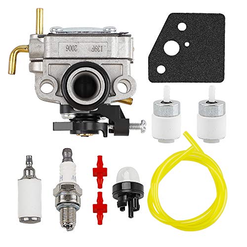 Huswell 753-08323 Carburetor for Troy-Bilt TB685EC TB635EC TB6044XP 685EC 635EC 6044XP MTD AC8 TEC Trimmer with AC04122 Fuel Line Kit 753-08319 Primer Bulb