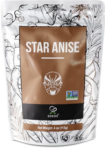 Soeos Star Anise, Anise Seeds, Whole Chinese Star Anise Pods for Baking and Tea, Star Anise Whole, 4 oz