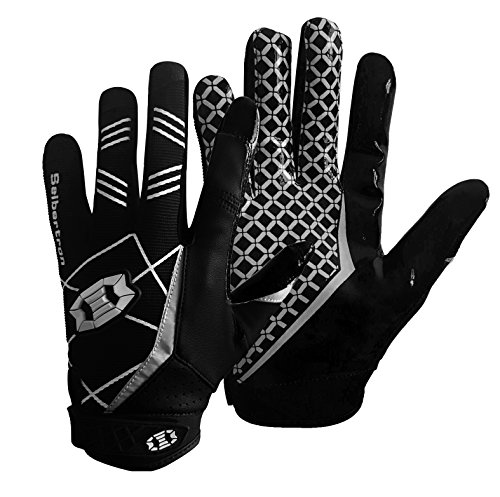 Seibertron Pro 3.0 Elite Ultra-Stick Sports Receiver Glove Football Gloves Youth and Adult Black S