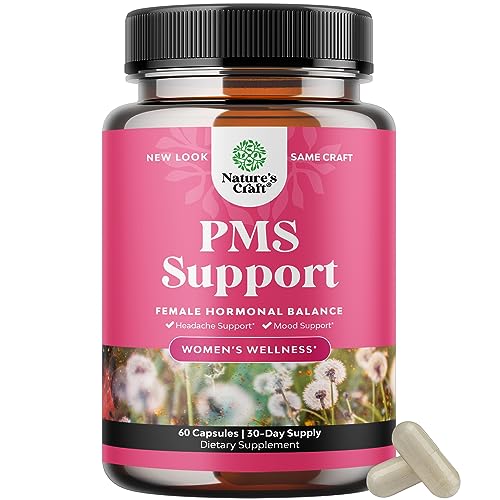 Advanced PMS Support Supplement for Women - Multibenefit PMS Relief Complex for Low Energy Mood Support Period Cramps and Bloating Relief for Women - Menstrual Hormonal Balance for Women (60 Capsules)