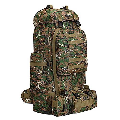 HongXingHai 100L Camping Hiking Backpack,Molle military Tactical rucksack backpack,Waterproof Lightweight Hiking Backpack (Woodland Camo-C)