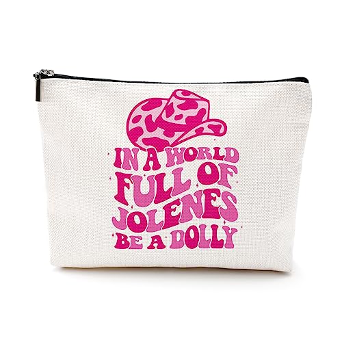Inspired Music Lover Gift Cosmetic Bag Makeup Bag Pouch Western Hat Singer Dolly Fans Gift Stuff Friendship Gifts for Women Family Sister Friends Daughter Graduation Halloween Birthday Christmas