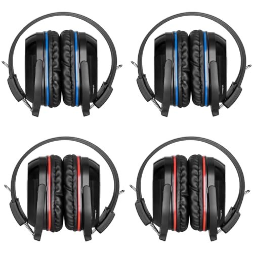 SIMOLIO 4 Pack IR Headphones for Car DVD, Wireless Headphone for TV, Outdoor Movie, Dual Channel Infrared Headphone for uConnect VES, Dodge, Honda Odyssey, Town and Country, GMC Yukon, Not Bluetooth
