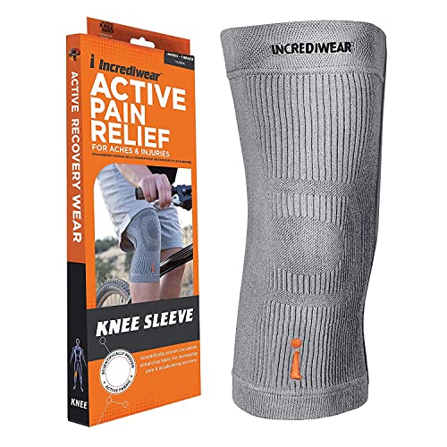 Incrediwear Knee Sleeve – Knee Braces for Knee Pain, Joint Pain Relief, Swelling, Inflammation Relief, and Circulation, Knee Support for Women and Men, Fits 18”-22” Above Kneecap (Grey, Large)