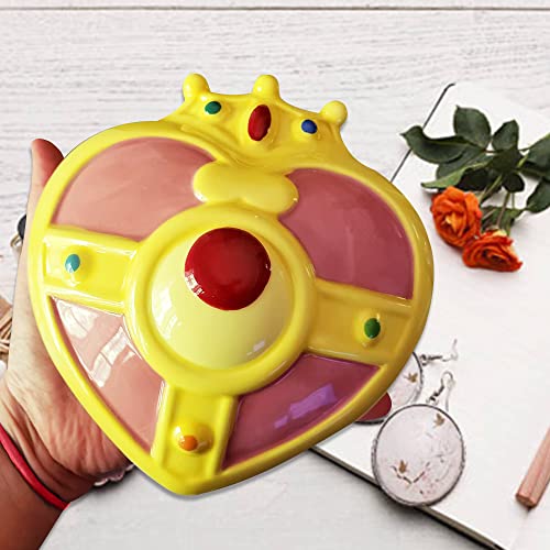JUST FUNKY Sailor Moon Merch | Sailor Moon Cosmic Heart Compact Jewelry Box | 3D Molded | 5.5” x 3.5” | Ceramic Trinket Box | Officially Licensed