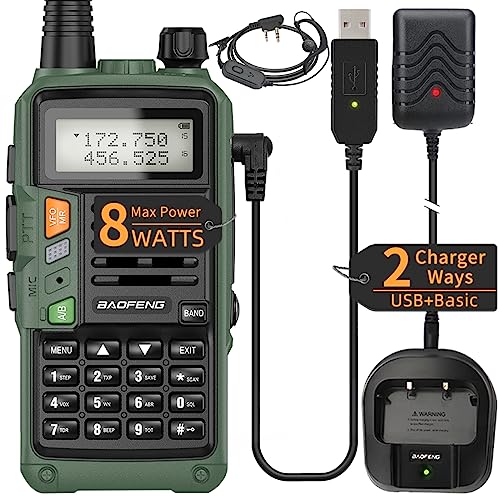 Baofeng Radio UV-S9 Plus 8W Handheld Two Way Radio Long Range Portable Walkie Talkie with USB Charger Cable