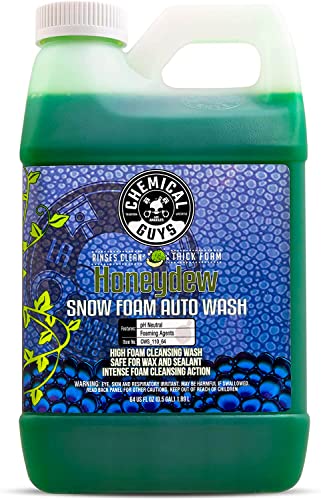 Chemical Guys CWS 110 64 Honeydew Snow Foam Car Wash Soap (Works with Cannons, Foam Guns or Bucket Washes) Safe for Trucks, Motorcycles, RVs & More, 64 fl oz (Half Gallon), Honeydew Scent