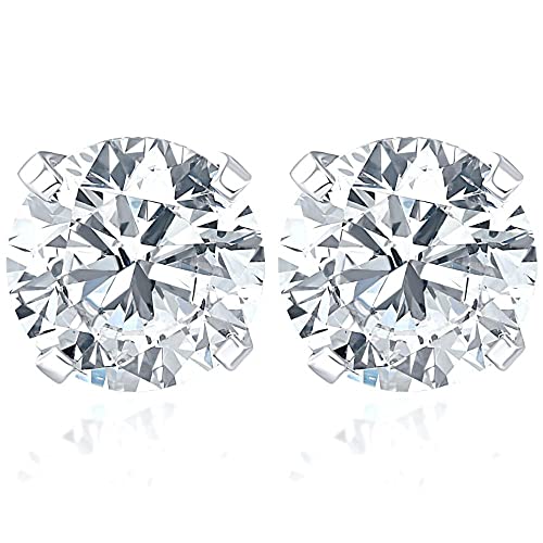 P3 POMPEII3 1 Carat (ctw) Diamond Studs in 14k White Gold Lab Grown