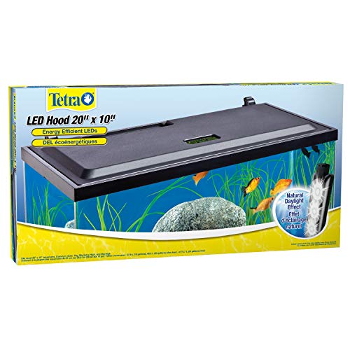 Tetra LED Hood 19.3125 Inches By 9.375 Inches By 2.5 Inches, Low-Profile aquarium Hood With Hidden Lightin, Plastic