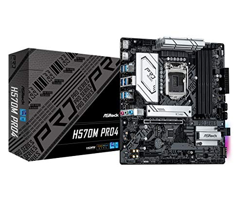 ASRock H570M Pro4 Compatible Intel 10th and 11th Generation CPU (LGA1200) with H570 Chipset MicroATX Motherboard