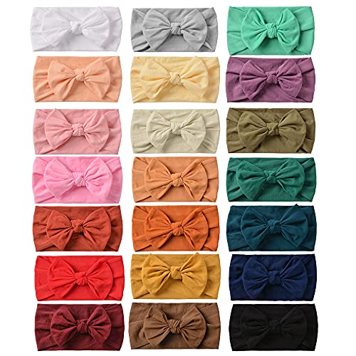 Prohouse 21PCS Baby Nylon Headbands Hairbands Hair Bow Elastics for Baby Girls Newborn Infant Toddlers Kids