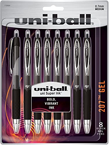 Uniball Signo 207 Gel Pen 8 Pack, 0.7mm Black Pens, Gel Ink Pens | Office Supplies Sold by Uniball are Pens, Ballpoint Pen, Colored Pens, Gel Pens, Fine Point, Smooth Writing Pens