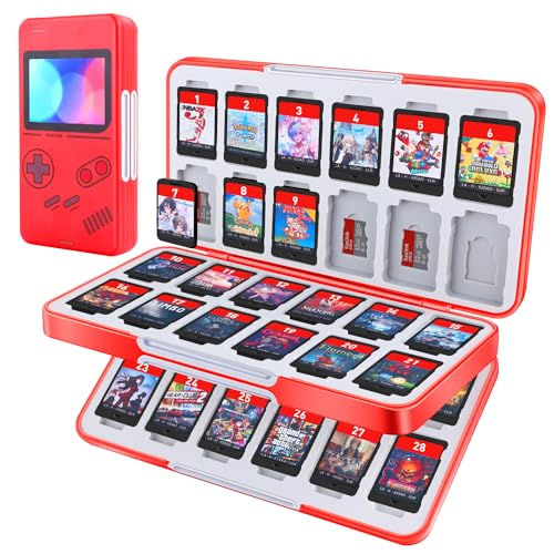 MOSAHOLL Switch Game Card Case Holder - Portable Game Organizer Traveler Gift Accessories with 48 Cartridge Slots and 24 Micro SD Card Storage, Magnetic Closure, Protective Hard Shell and Soft Lining