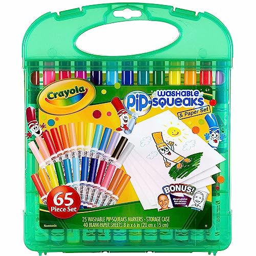 Crayola Pip Squeaks Marker Set (65ct), Washable Markers for Kids, Kids Art Supplies, Travel Gift for Kids, Mini Markers, 4+