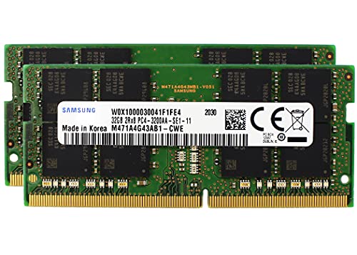 Samsung 64GB (2x32GB) DDR4 3200 MHz PC4-25600 SODIMM 2Rx8 CL22 1.2v 260-PIN Laptop Notebook Memory Module RAM Upgrade M471A4G43AB1-CWE Adamanta