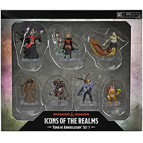 Dungeons & Dragons D&D Icons of The Realms: Tomb of Annihilation: Box 1-7 Figure Set, Pre-Painted Miniatures, RPG
