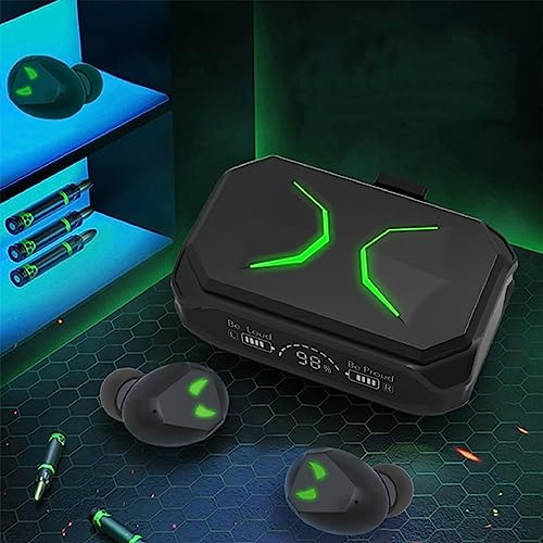 Uscallm Wireless Earbuds Bluetooth 5.3 Fingerprint Control Headphones, Stereo Surround Sound, Three-Band Balanced in-Ear Bluetooth Earbuds with LED Power Display for Sports, Gaming #