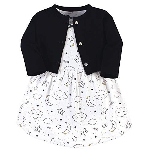 Hudson Baby baby girls Cotton and Cardigan Set Casual Dress, Dreamer, 0-3 Months US