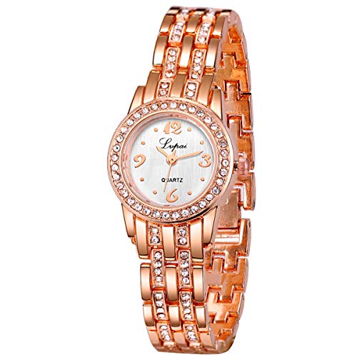 ManChDa Ladies Watch Iced Out Watch with Quartz Movement for Women Diamond Classic Fashion Romantic Watches