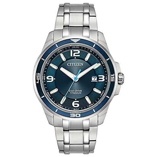 Citizen Men's Eco-Drive Weekender Brycen Watch in Titanium, blue dial (Model: BM6929-56L)