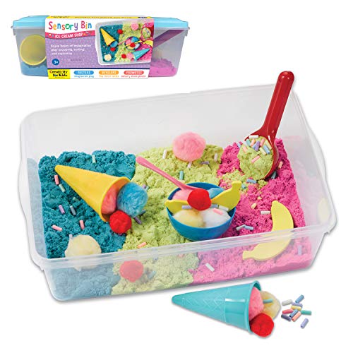 Creativity for Kids Sensory Bin: Ice Cream Shop Playset - Toddler Learning Toys for Kids Ages 3-4+, Kids Pretend Play Ice Cream Set, Kids Gifts for Girls and Boys