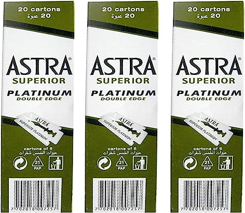 300 Astra Platinum Double Edge Safety Razor Blades (3 x 100)