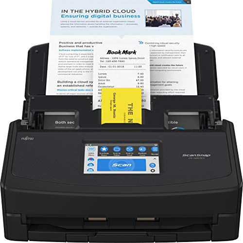 ScanSnap iX1600 Deluxe Versatile Cloud Enabled Document Scanner with Adobe Acrobat Pro DC for Mac or PC, Black