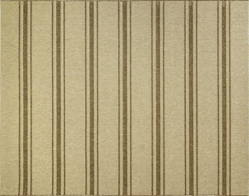 Gertmenian 22156 Patio Rug Outdoor Classics Luxury Barnwell Porch Outside Area Carpet 9x13 Extra Large, Stripes Chestnut Tan