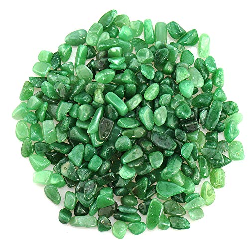 UFEEL 1LB Green Aventurine Tumbled Chips Stone Crushed Crystal Quartz Irregular Shaped Stones for Home Decorative Stones Vases Plants Succulents Cactus 1pound (About 460 Gram)