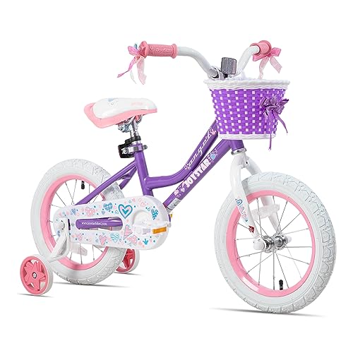 JOYSTAR 14 Inch Girls Bikes Toddler Bike for 3 4 5 Years Old Girl 14' Kids Bikes for Ages 3-5 yr with Training Wheels and Basket Children's Bicycles in Purple