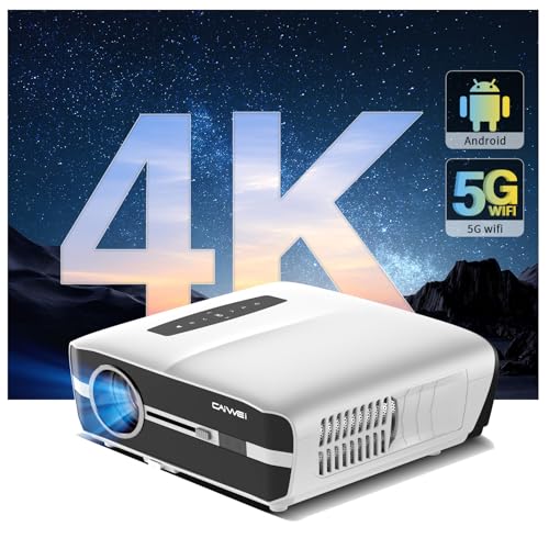 4K Smart Projector with 5G WiFi Bluetooth Built-in Apps, Daytime Viewing 1100 ANSI Bright Home Theater Projector for Gaming Film Presentation Artwork Wireless Cast iPhone, Auto Keystone,HDMI,USB, WLAN