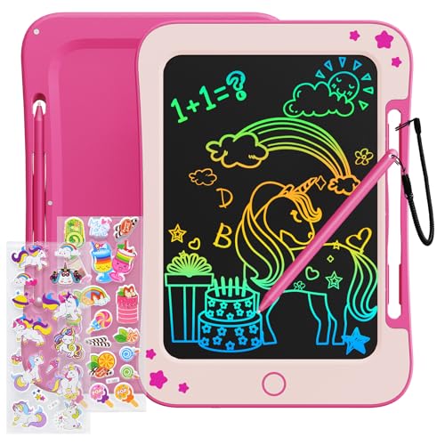 LCD Writing Tablet for Kids, 8.5 Inch Toddler Doodle Board, Drawing Tablet, Reusable Electronic Pads Educational and Learning Toy Gift for 2-8 Years Old Boy and Girl(Pink)