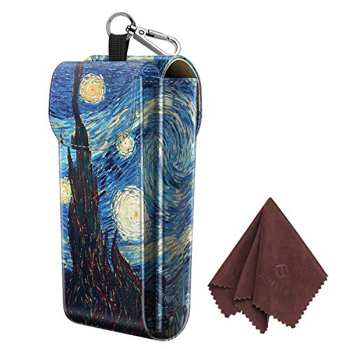 Fintie Double Glasses Case with Carabiner Hook, Portable Vegan Leather Eyeglass Case Anti-scratch Sunglasses Pouch