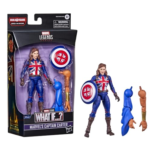 Avengers Marvel Legends Series 6-inch Scale Action Figure Toy Marvel’s Captain Carter, Premium Design, 1 Figure, 1 Accessory, and 2 Build-a-Figure Parts