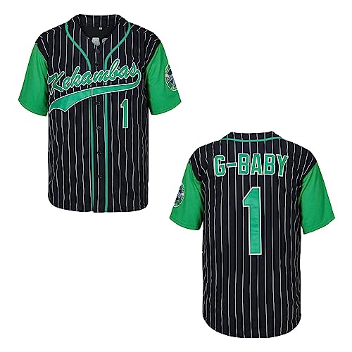 Kekambas Youth Dewayne Warren Jarius 'G-Baby' Jerseys Evans 1 Hardball Movie Kids Baseball Jersey Stitched Black Size L