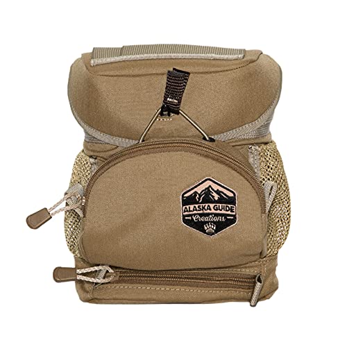 Alaska Guide Creations Hybrid with MAX Pocket | Compact Utility Bag with Mesh Side Pockets | Binocular Harness for Comfort and Quick Access (Coyote Brown)