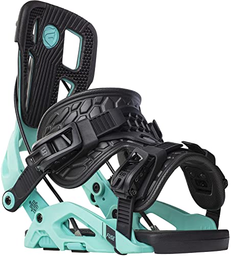 Flow Men's Fuse Fusion Durable ActiveStrap NylonBased Mid-Flex Snowboard Binding, BlackAqua, L