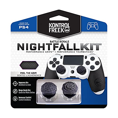 KontrolFreek FPS Freek Battle Royale Nightfall Performance Kit for PlayStation 4 Controller (PS4) | Includes Performance Thumbsticks and Performance Grips | Black