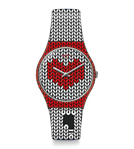 Swatch Amaglia Red and White Dial Ladies Watch GB306