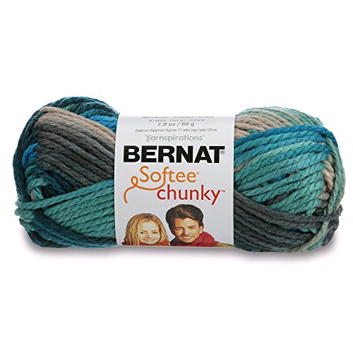 Bernat 16112929632 Softee Chunky Ombre Yarn - (5) Bulky Chunky Gauge 100% Acrylic,2.8 oz,Deep Waters, Machine Wash & Dry