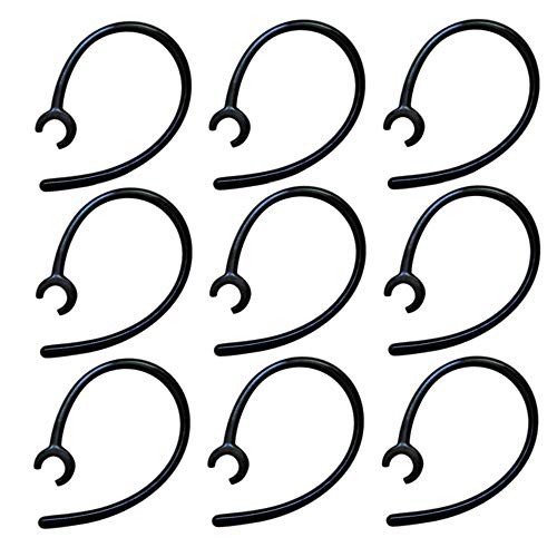 D & K Exclusives Universal Small Clamp Bluetooth Ear Hook Loop Clip Replacement - Set of 9 Piece Black