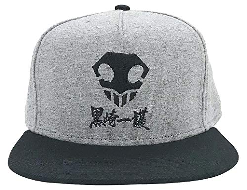 Ripple Junction Bleach Adult Unisex Smiling Skull Flat Bill Snapback Officially Licensed Heather Grey/Black