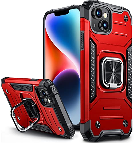 Vakoo Case for iPhone 13 and iPhone 14 (6.1-Inch), Sturdy & Durable, Raised Edges Protect Screen & Camera, Red