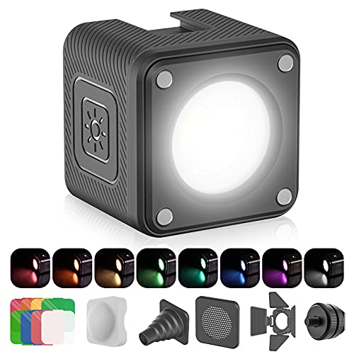 ULANZI LED Video Light Waterproof IP68 Camera Lighting Kit Mini Cube with 8 Color Gel Filters, Dimmable Portable Fill Photography Light 5500K CRI95+ for DSLR Camera Sony Canon Nikon GoPro Drones