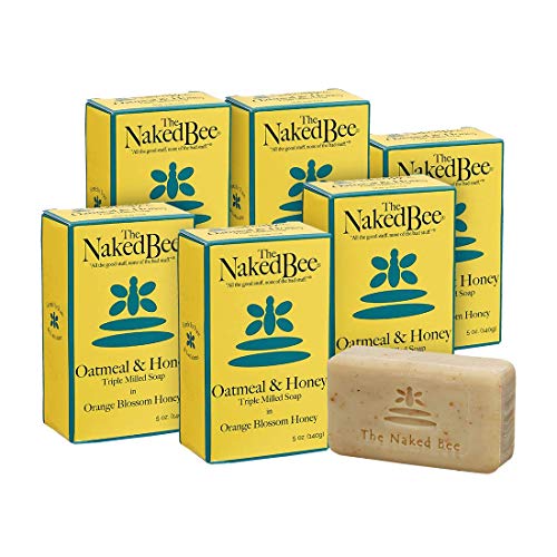 The Naked Bee Oatmeal & Honey Triple Milled Soap, 5 Ounce, 6 Pack, Orange Blossom Honey