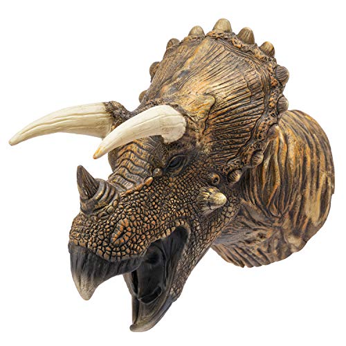 Yolococa Dinosaur Hand Puppet Toys,Soft Rubber Realistic Raptor Dinosaur Head Triceratops,1 PCS