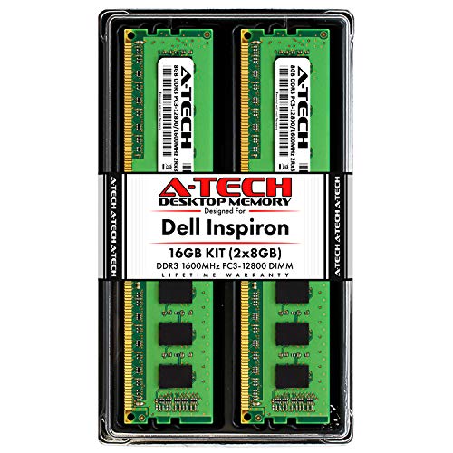A-Tech 16GB (2x8GB) RAM for Dell Inspiron 3647, 3847 | DDR3 1600MHz DIMM PC3-12800 240-Pin Non-ECC UDIMM Desktop Max Memory Upgrade Kit