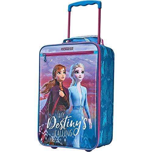 American Tourister Kids' Disney Softside Upright Luggage, Telescoping Handles, Frozen Destiny, Carry-On 18-Inch