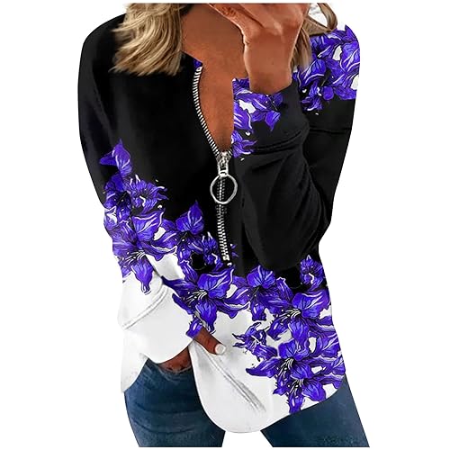 Womens Long Sleeve Tops Womens Pullover Sweatshirts Winter Sweaters for Women Womens Clothes Womens Fall Tops 2023 Womens Long Sleeve Shirts Long Sleeve Crop Top Boys Sweatshirts（4-Purple,X-Large）