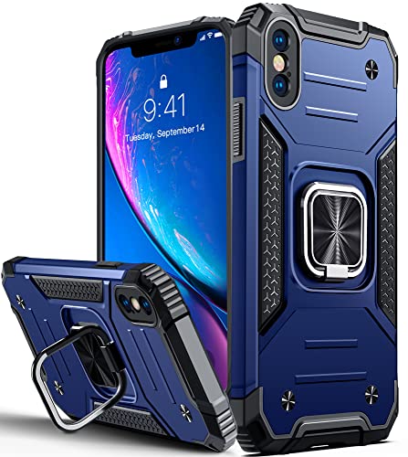 Vakoo Case for iPhone X and iPhone Xs (5.8-Inch), Sturdy & Durable, Raised Edges Protect Screen & Camera, Blue